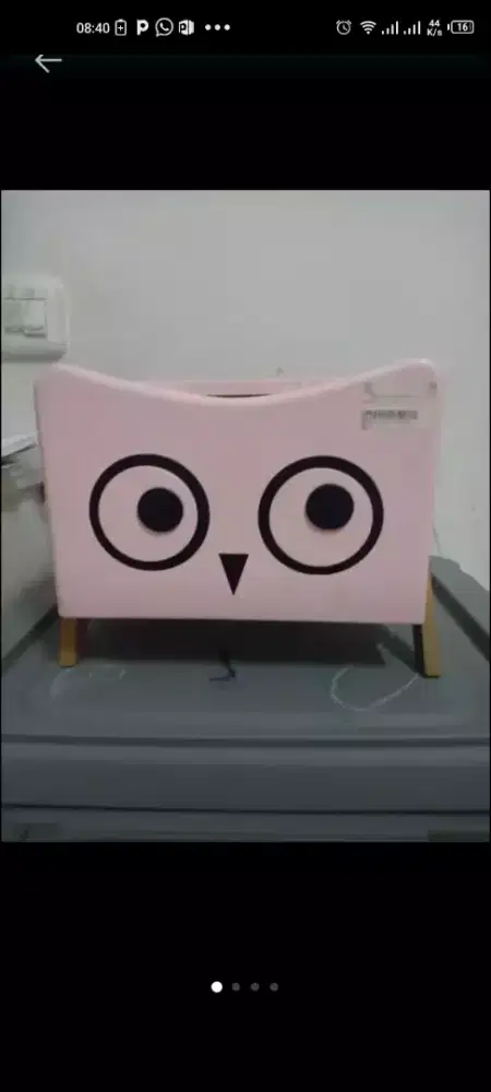 Tempat tisu pink kayu shabby owl