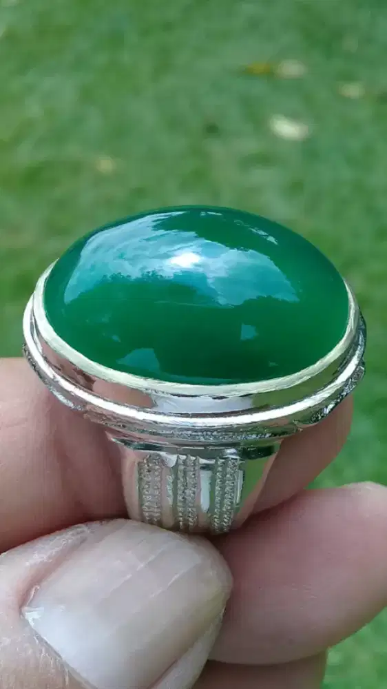Jual Batu Cincin Natural Green Chalcedony Garut Bagus sekali