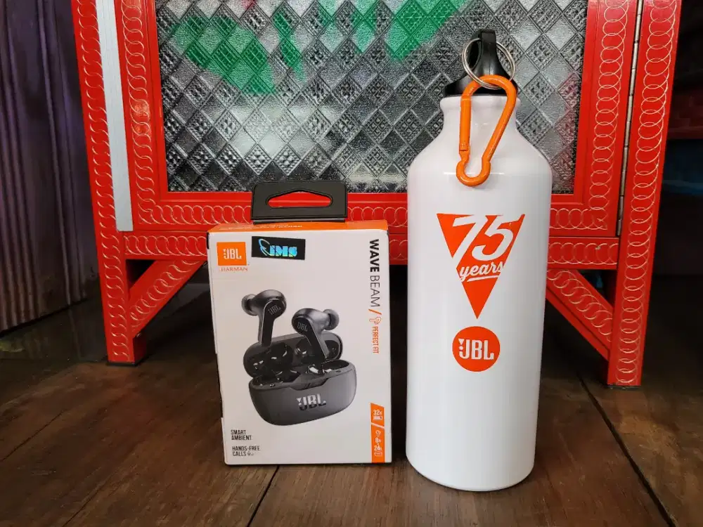 JBL Wave Beam TWS Black Baru Resmi IMS Bonus Botol Minum