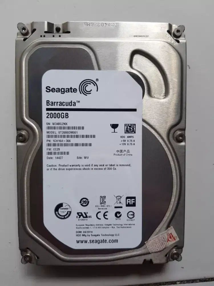 Hardisk 2000Gb/2Tera Seagate Original Aman