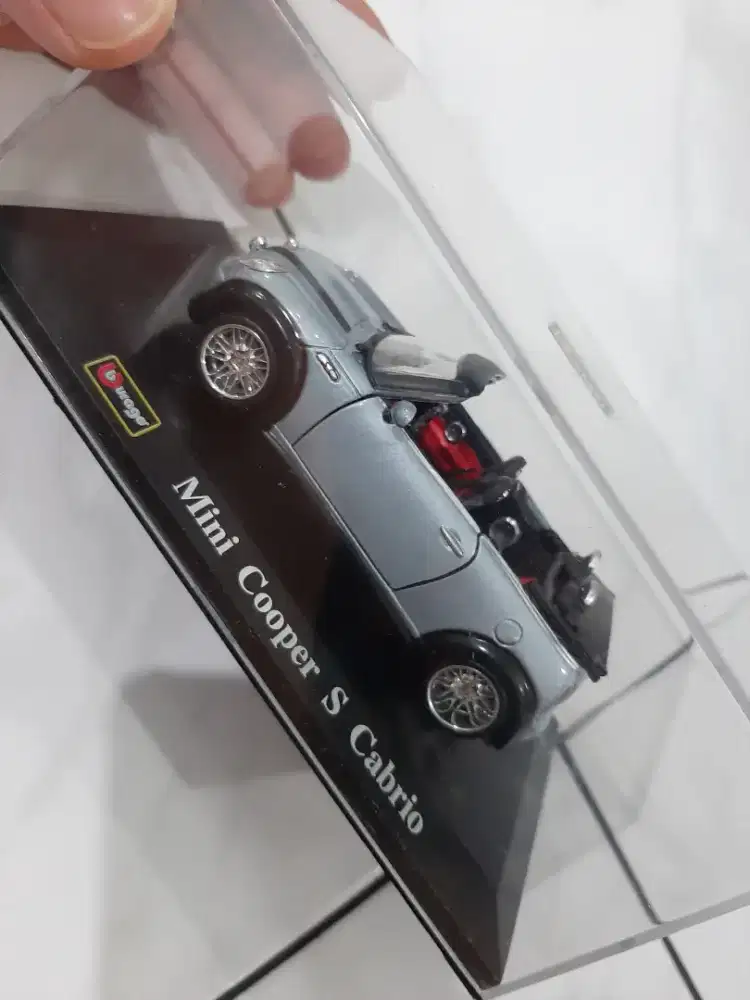 Miniatur Mini Cooper S Cabrio 1/32 Bburago warna abu2