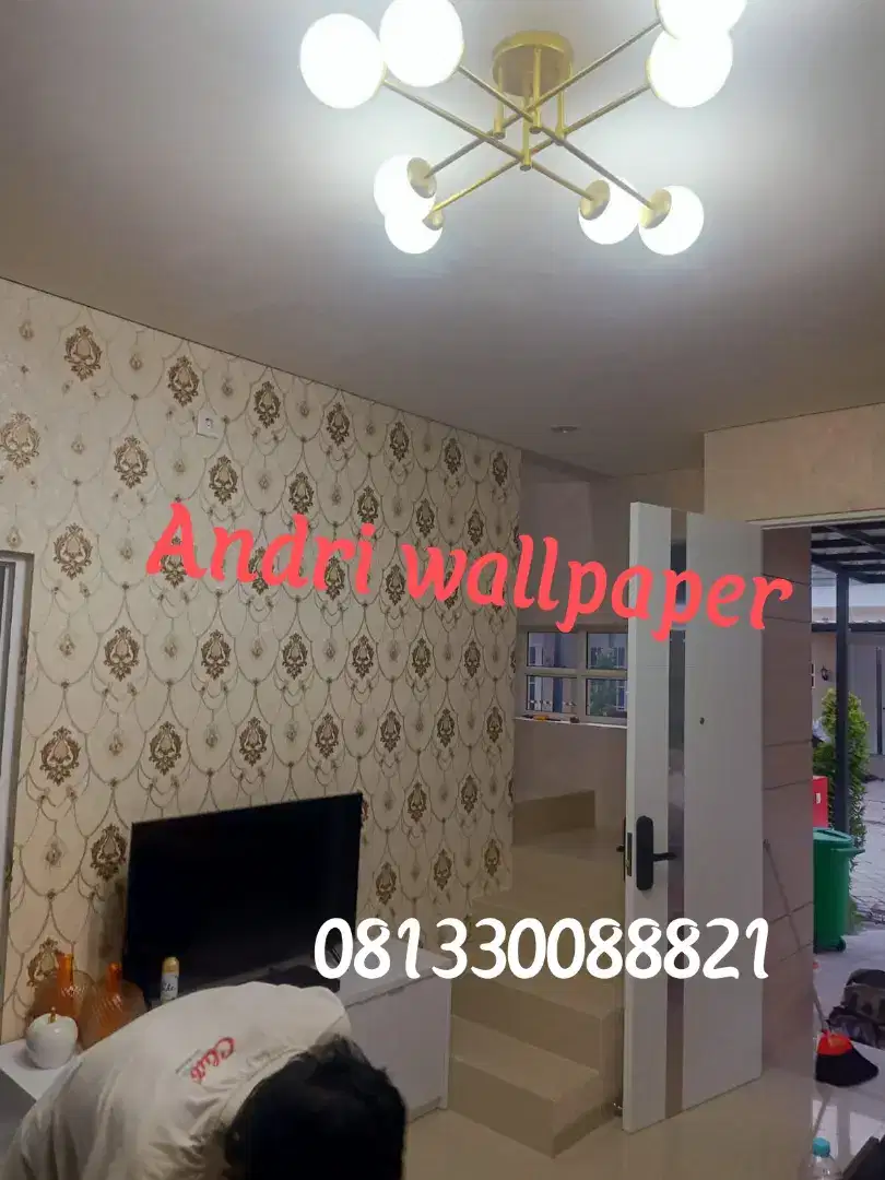 Wallpaper rumah Vinyl timbul bertekstur