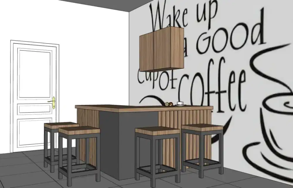 Pembuatan meja bar caffee