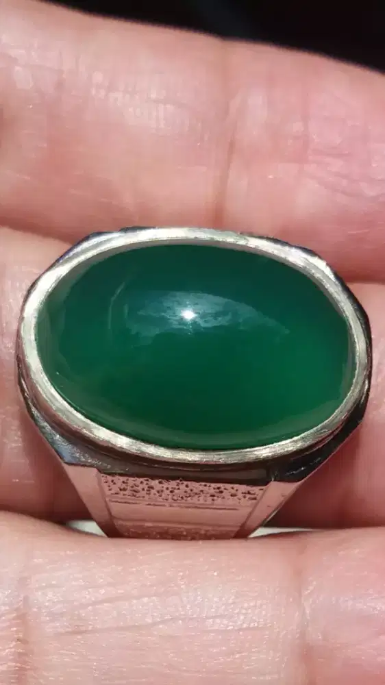 Jual Batu Cincin Chrysoprase Chalcedony Green Garut Crystal Clean Ok
