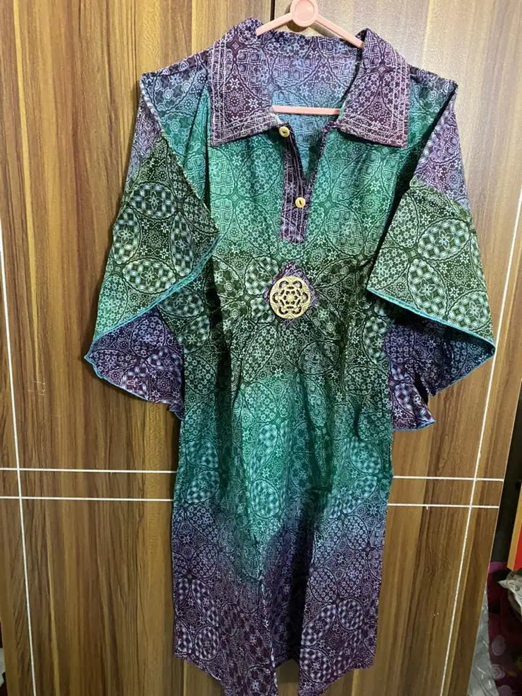 Dress Batik Hijau Ungu