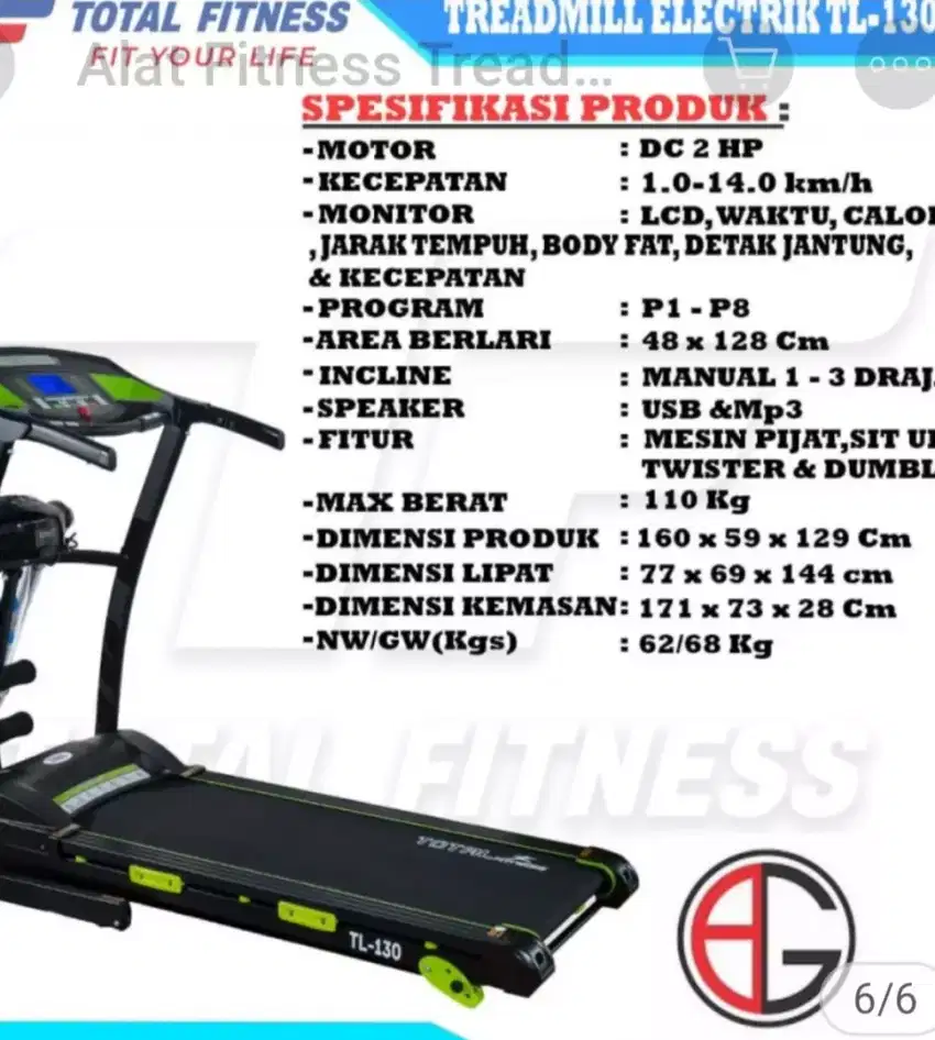 TREADMILL ELEKTRIK TF 130 DUMBLE