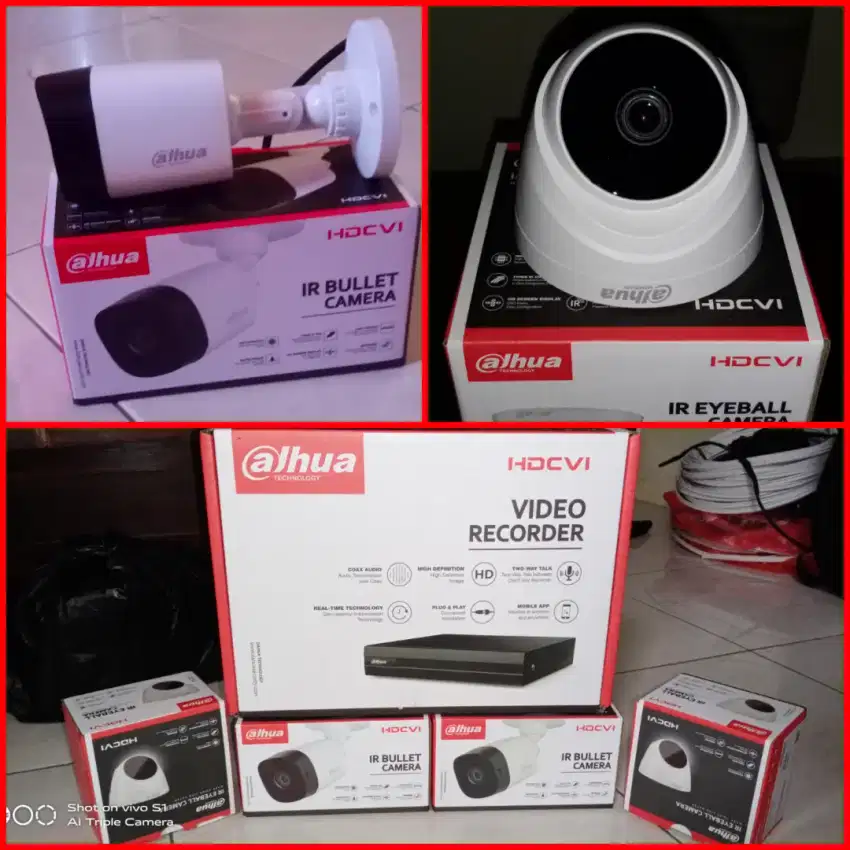 Paket Cctv Dahua 2mp 4 kamera sdh sama pasang