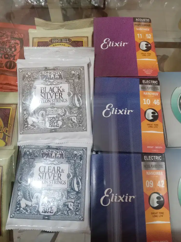 senar gitar akustik nylon ernie ball dan elixir akustik elektrik
