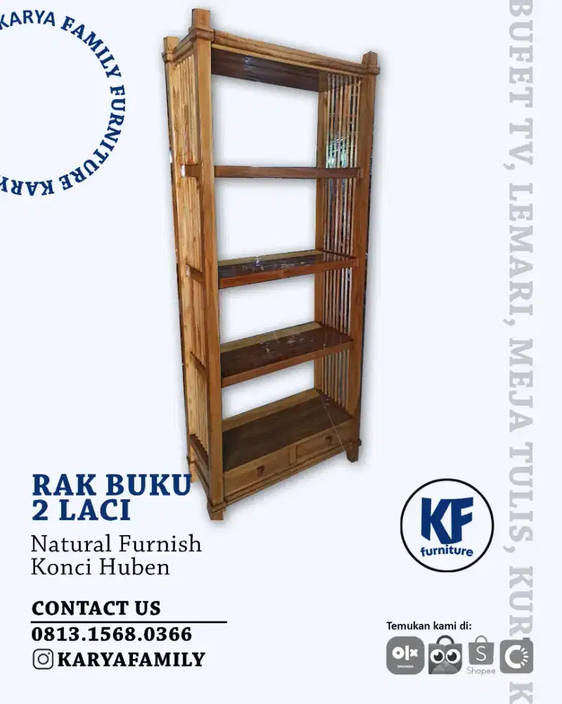 Lemari / Rak Buku laci 2 Minimalis