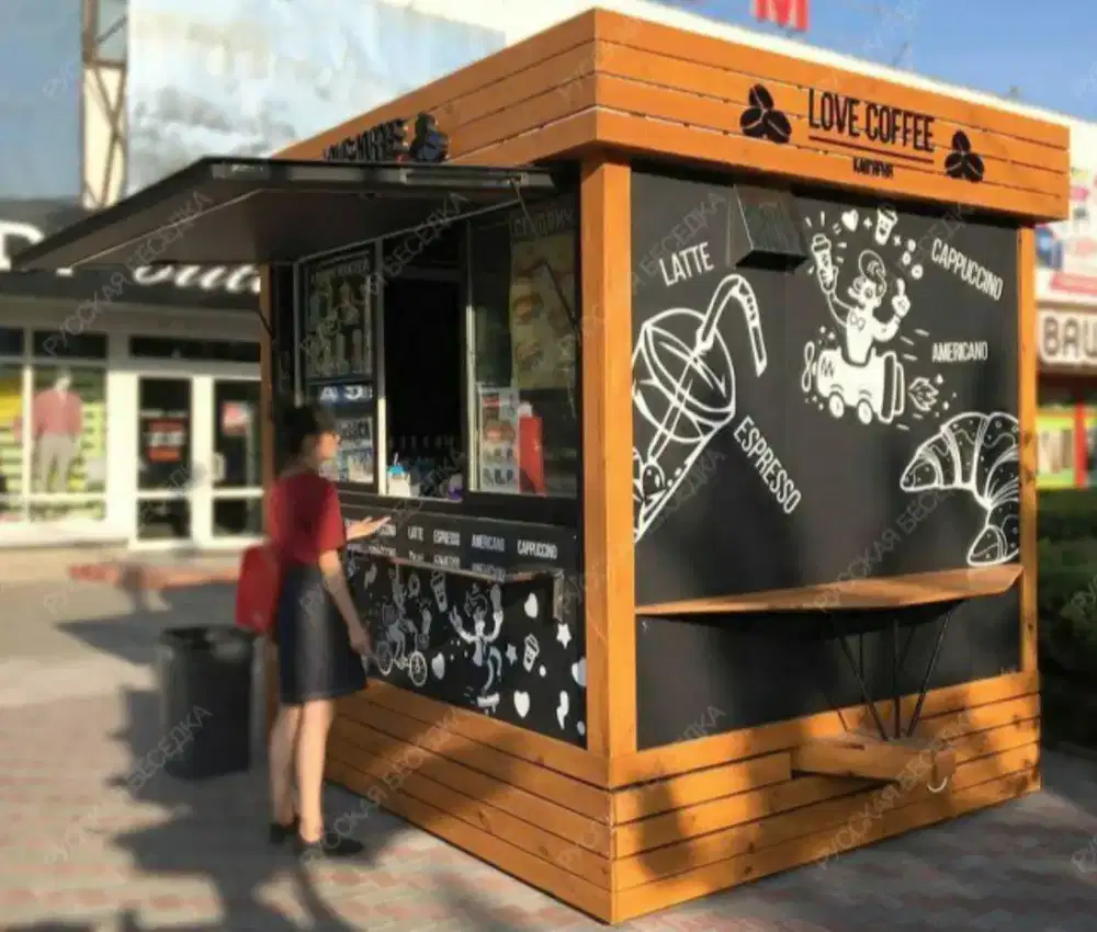 PERLENGKAPAN USAHA.. BOOTH COUNTER VINTAGE
KAYU JATI / HPL (OUTDOOR