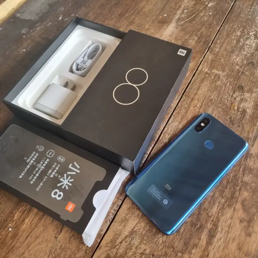 Xiaomi Mi 8 Blue Biru Mulus Like New Snapdragon 845 Xiaomi Mi8