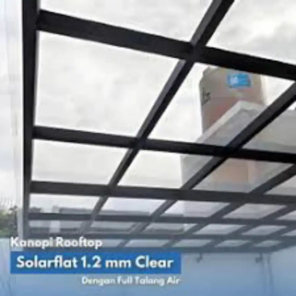 Canopi solarflat tebal 1.2 bening kaca