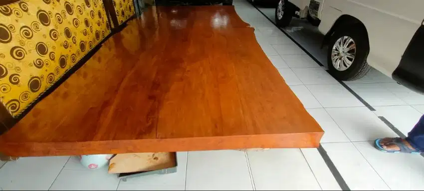 meja kayu jati sekoto kediri jatim