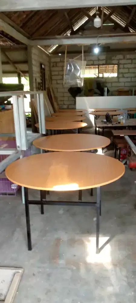 Meja lipat bulat bundar Diameter 120