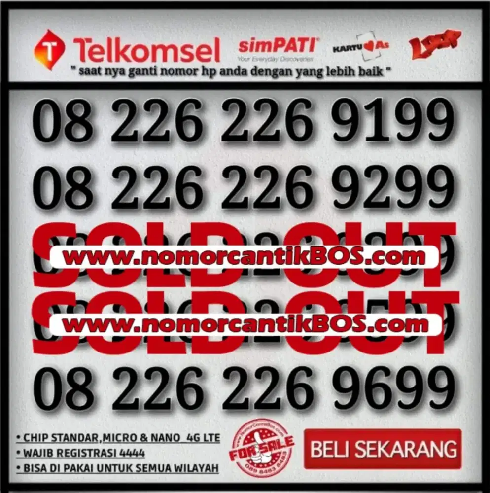 Nomor Cantik simPATI LOOP RAPI aab aab 9x99