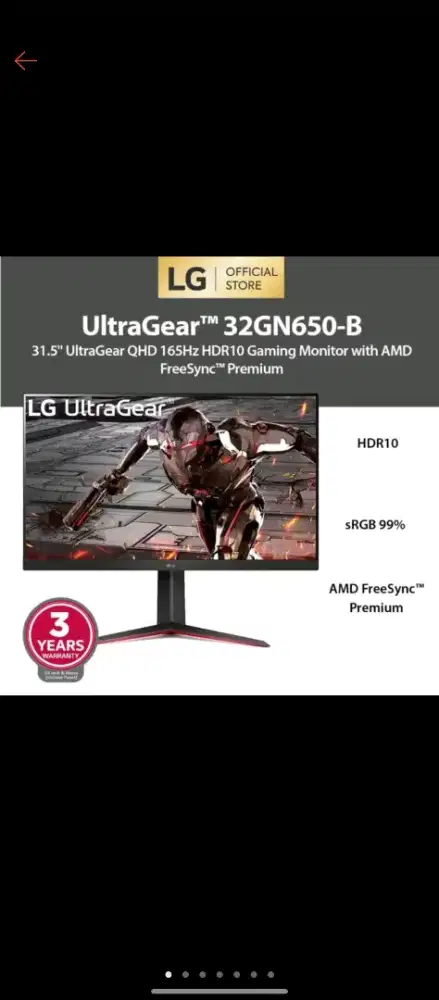 LG 32 1440p 165hz LCD led Gaming ULTRAGEAR