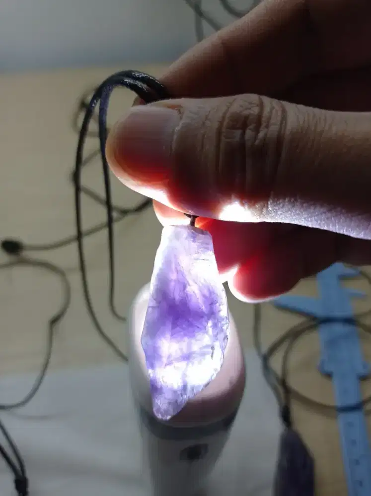 Kalung Batu Kecubung ungu asli natural