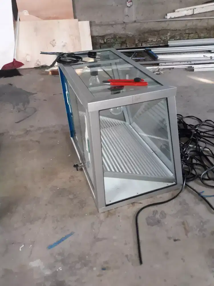 Etalase ayam goreng aneka gorengan pemanas ayam krispi