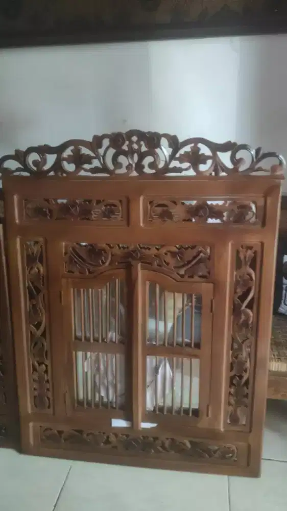 Krepyak + cermin ukir jati jepara