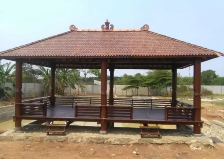 Gazebo minimalis kayu kelapa