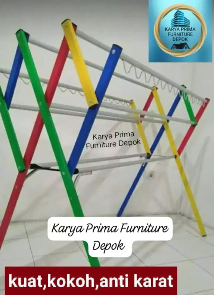 Jemuran Pakaian Aluminium Plus Gantungan Baju kuat awet baru  530rb