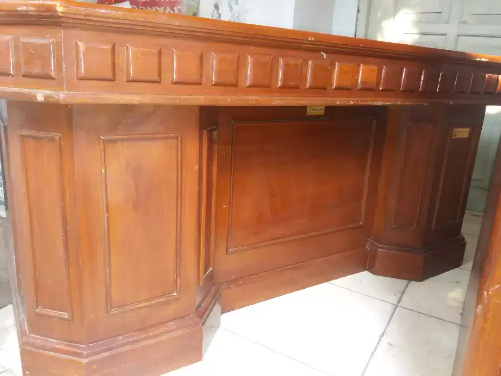 Meja kerja kantor full jati elegant oni