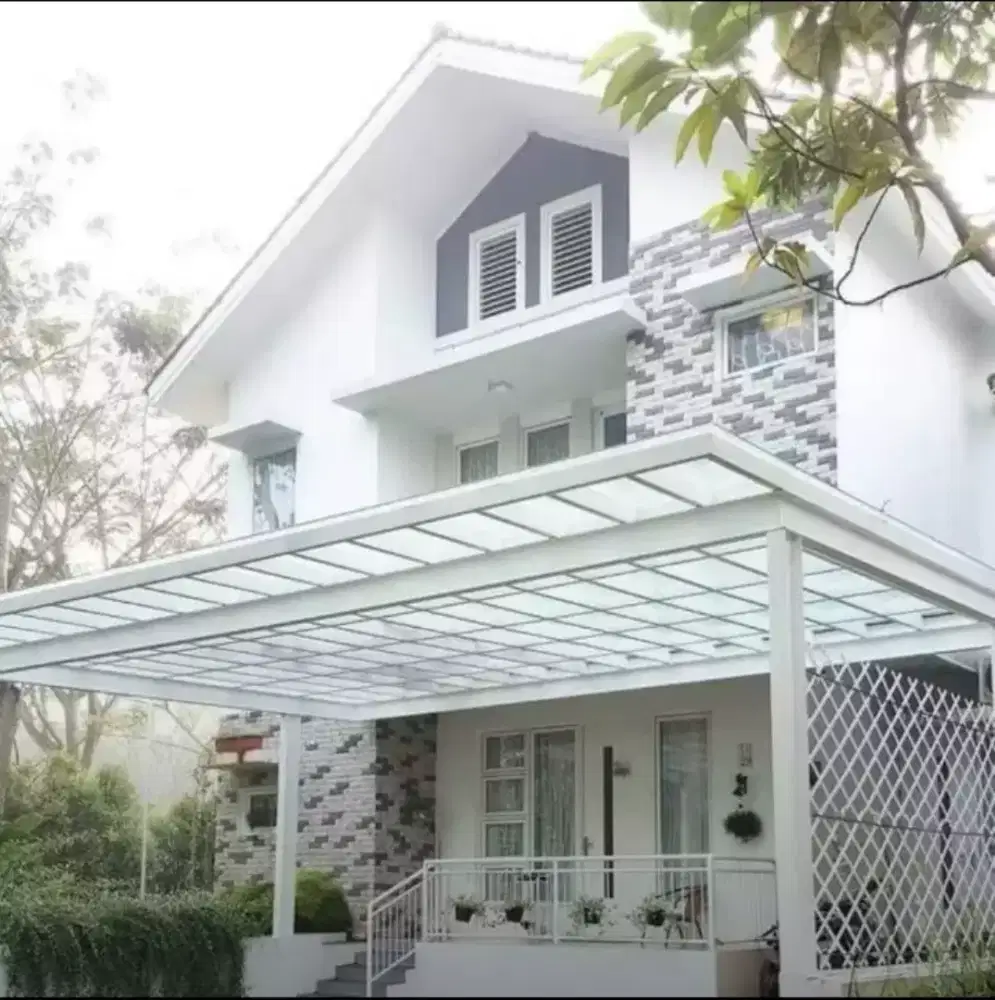 Kanopi kaca tempered tebal 8mm