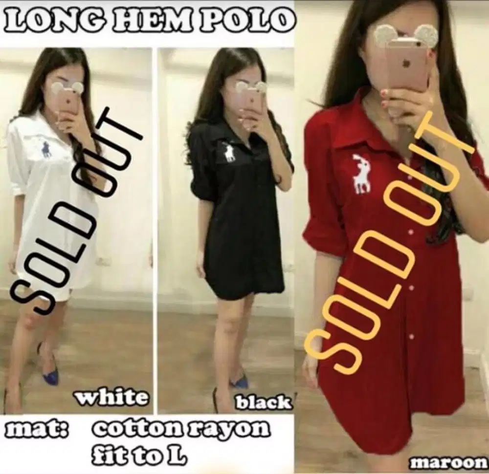 Kemeja Atasan Long Hem Polo