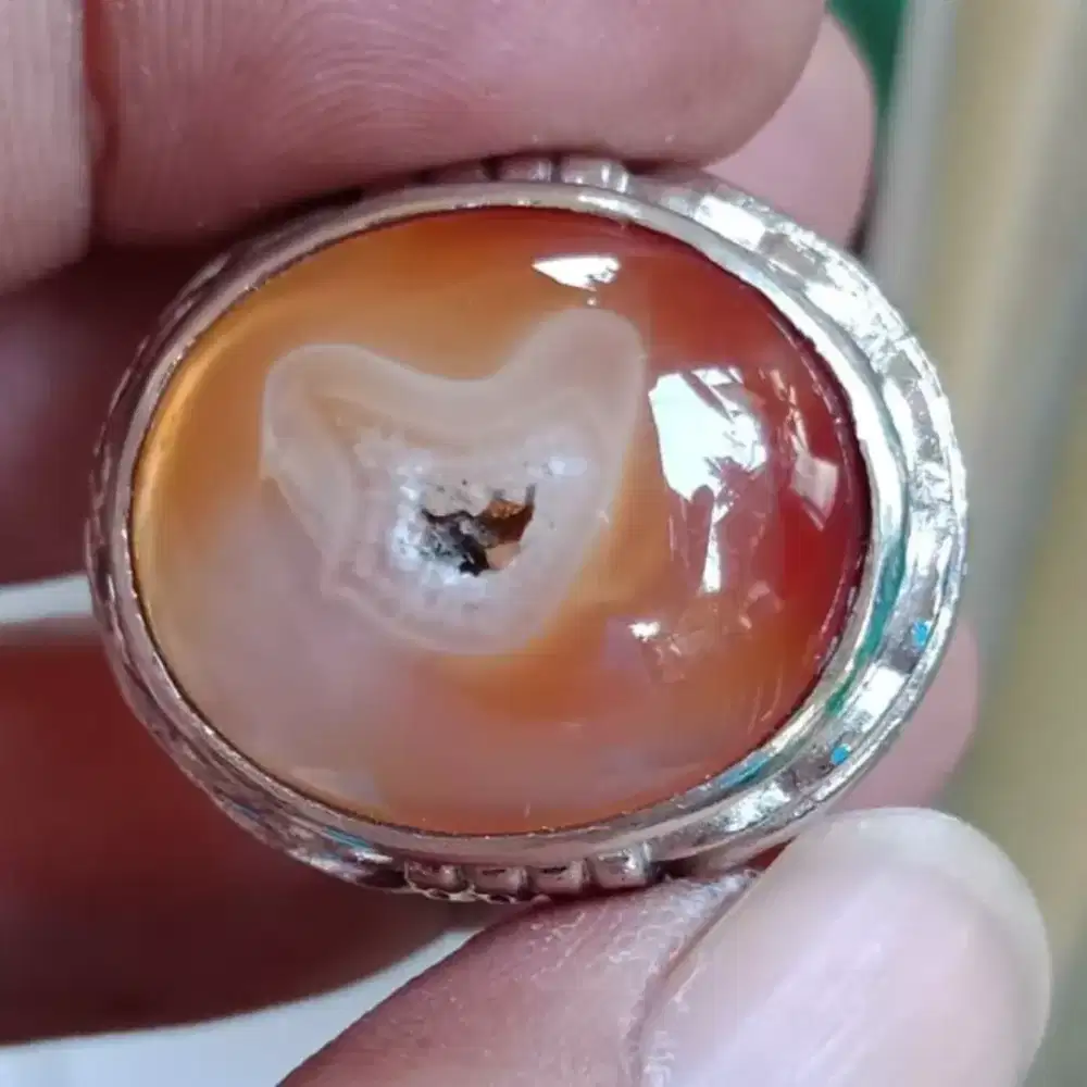 Natural Batu Cincin Combong Love Antik