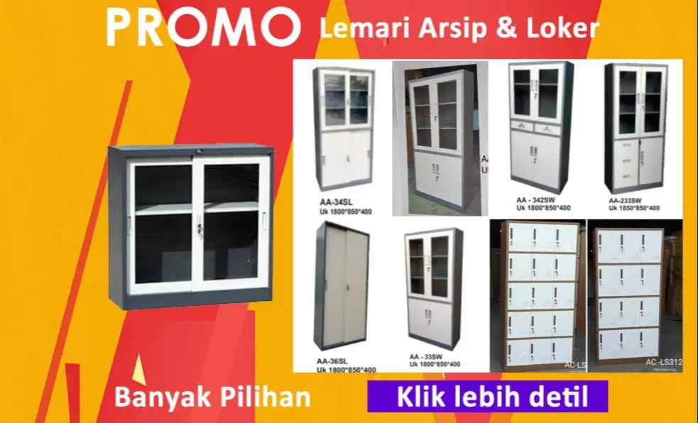 Lemari Arsip Rak Kantor Loker Locker Besi Cabinet Gratis Ongkir H36SW