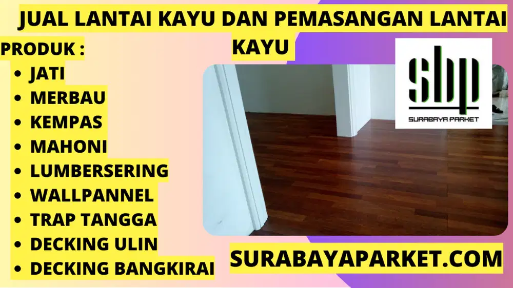 jual lantai kayu parket kempas surabaya