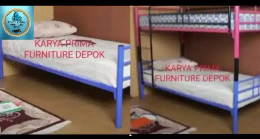 Ranjang besi susun 2 tingkat 90x200 bisa dibuat jadi 2 singel bed new