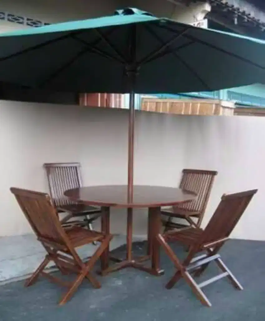 Meja taman jati,meja payung,kursi lipat,meja cafe,kursi cafe