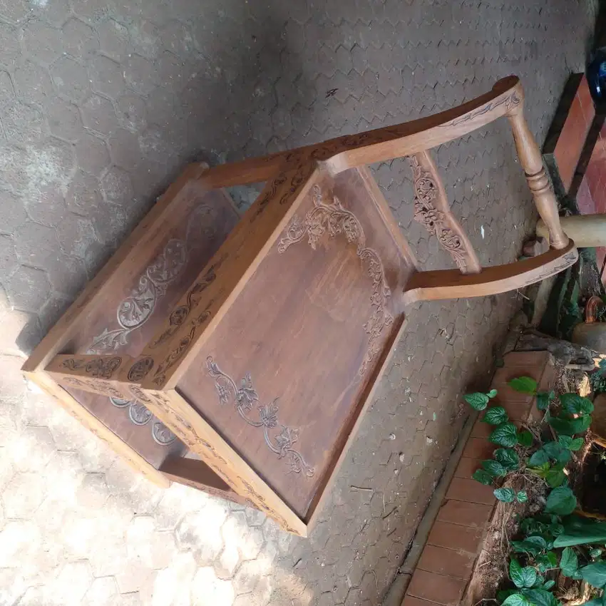Trolley Kayu Jati Thn 70-an, Buat Kue / Minuman, Antik, Pejaten Timur