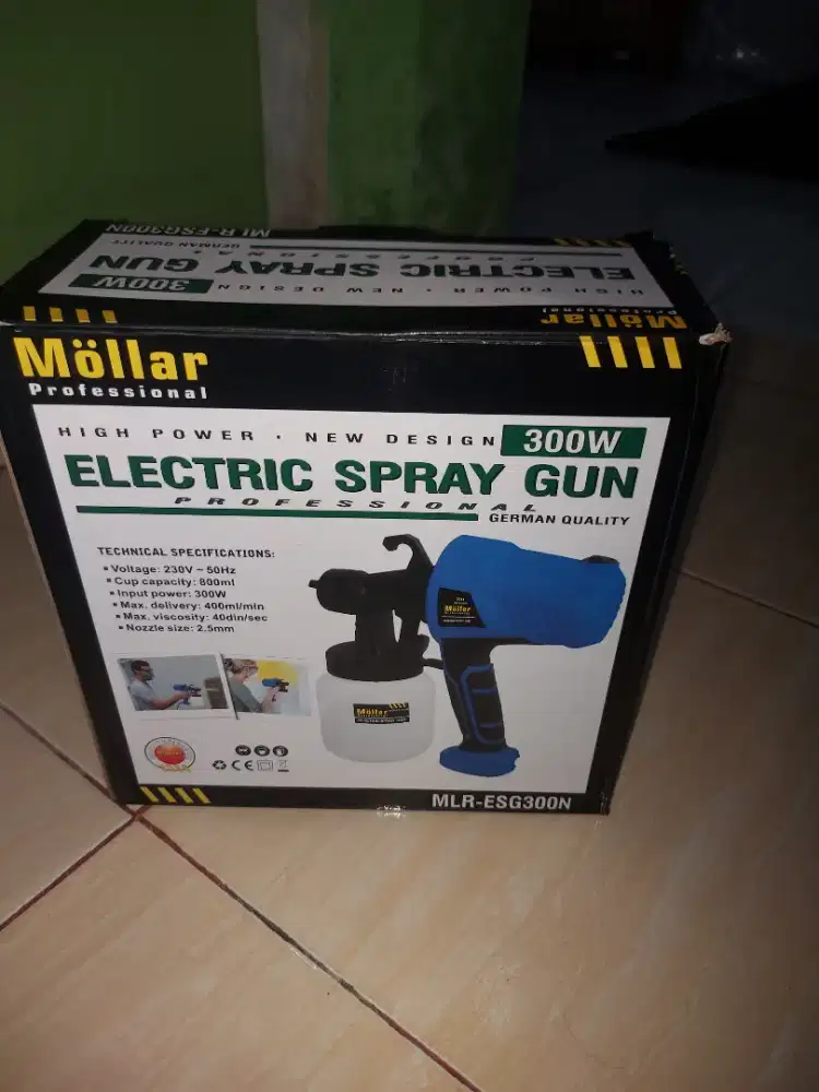 Mesin cat spray gun mollar 300 watt promo toko naufal makassar