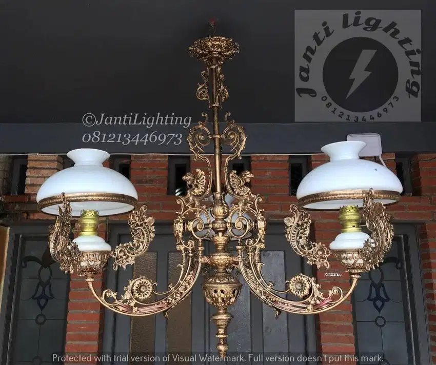 LAMPU GANTUNG HIAS KLASIK ANTIK DEKORASI LAMPU RUANG TAMU LAMPU JOGLO