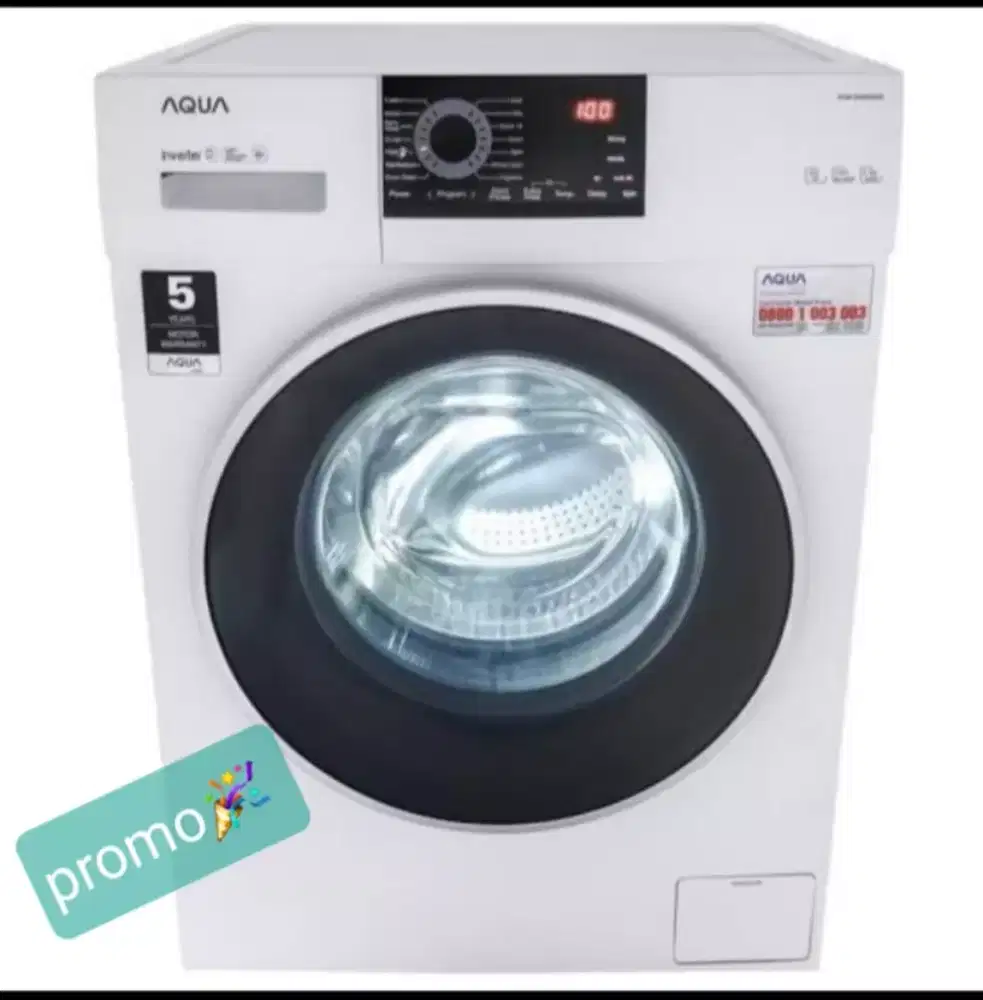 Mesin Cuci Aqua Inverter 7Kg Front Loading FQW-700829QD