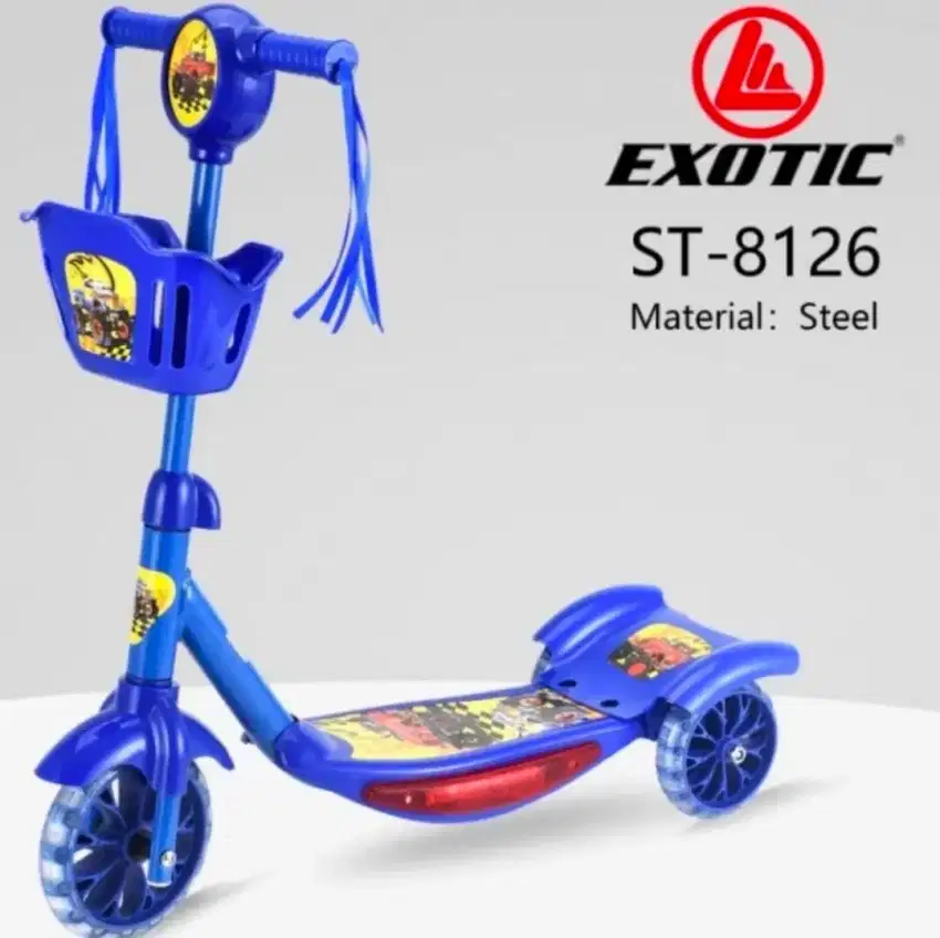 Scooter Keranjang Exotic Roda 3 Otoped Scooter