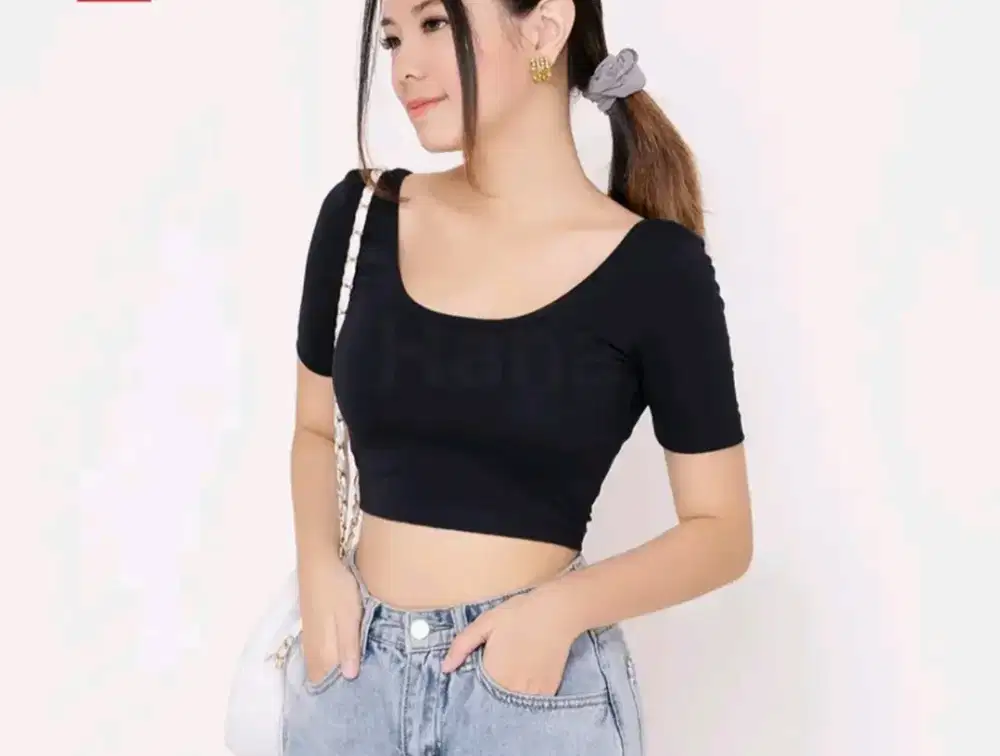 Crop top 6pc black