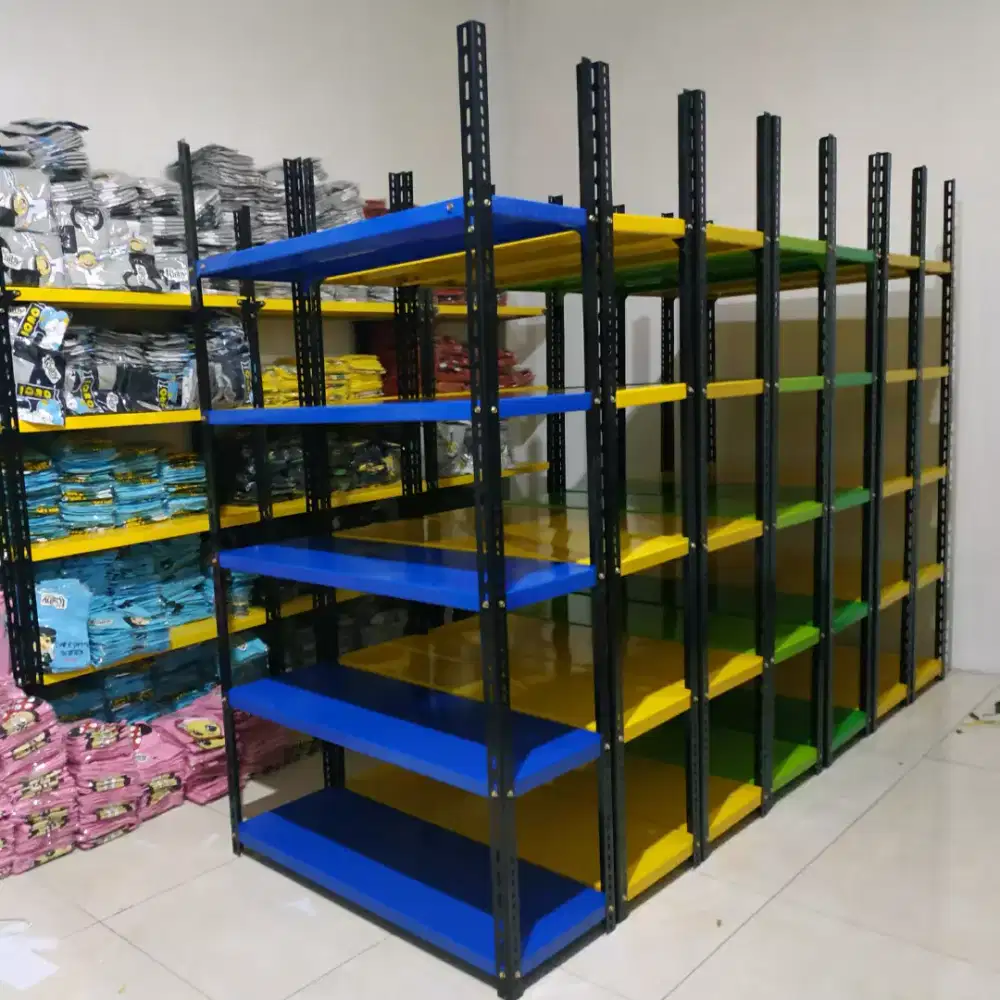 Rak besi siku lubang / rak gudang / rak susun / rak  besi serbaguna