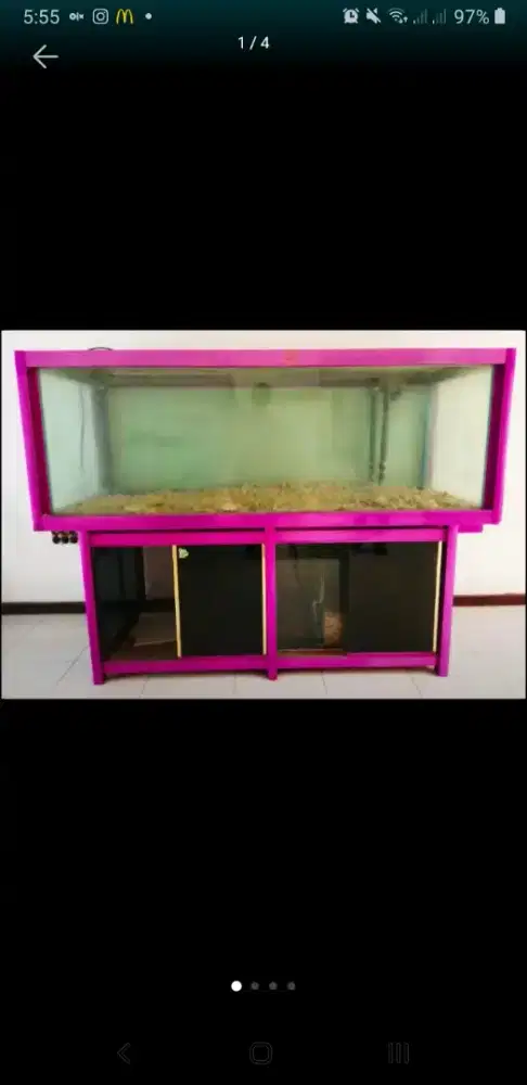 Aquarium Ikan Besar Uk. 200x160x80 cm, Bahan Almunium & KACA TEBAL