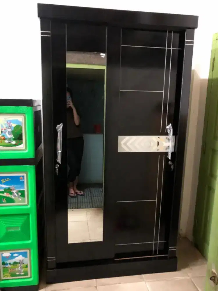 Lemari Pakaian Sliding 2 Pintu Plywood/ Lemari Baju Sliding 2 Pintu 52