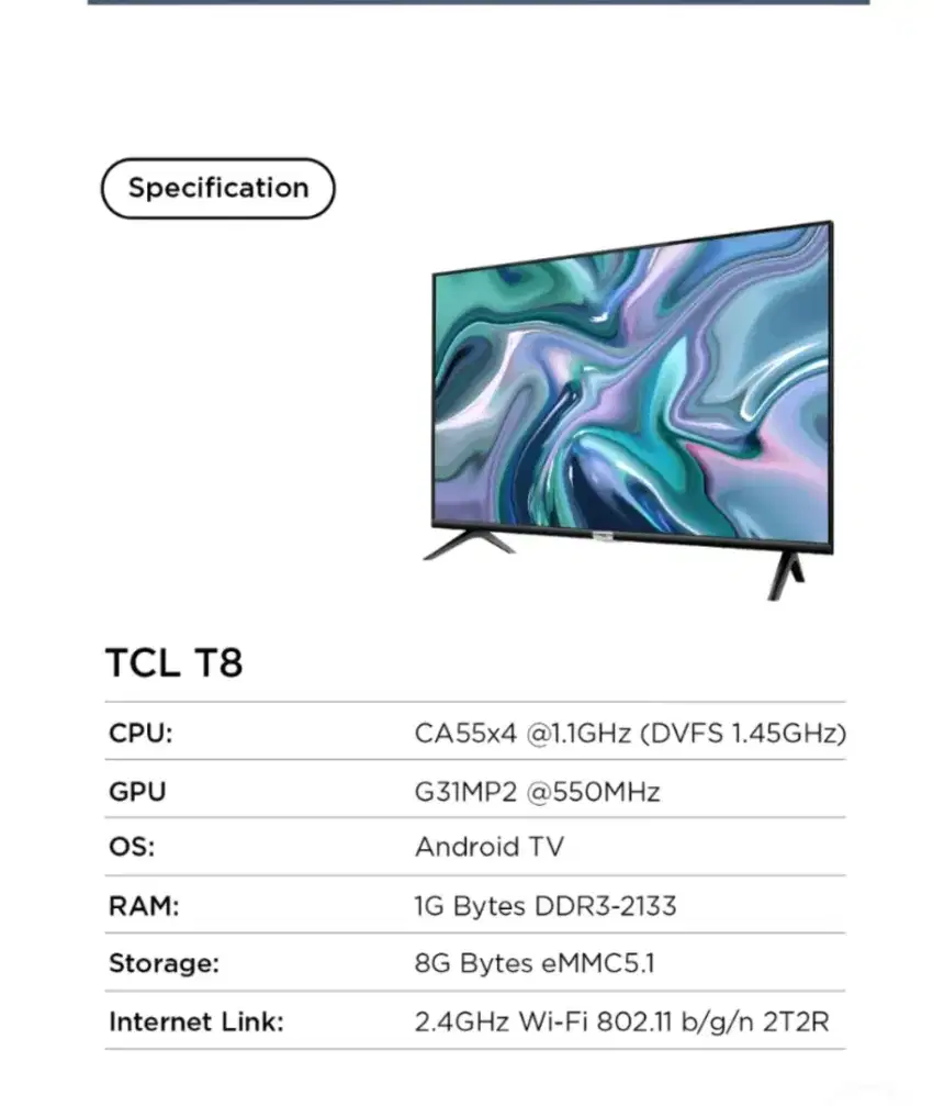 Android TV TCL 32Inci Android , Bluetooth, Wifi