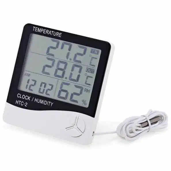 Thermometer Digital HTC-2 + Hygrometer Clock Alarm Calendar With Probe