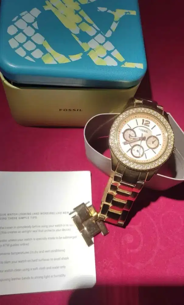 Fosil cewek ori rose gold