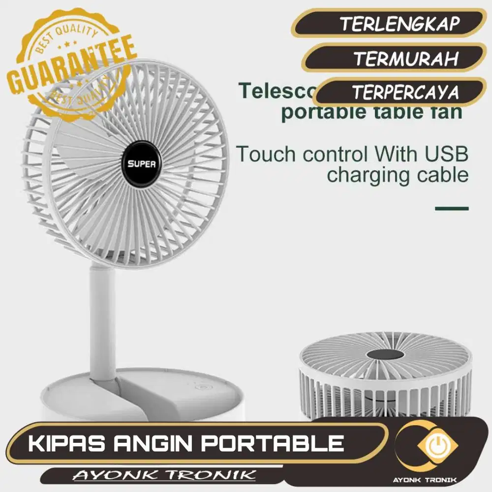 Kipas Angin duduk Standing Portable Rechargeable Bisa Di ces 1200mah -