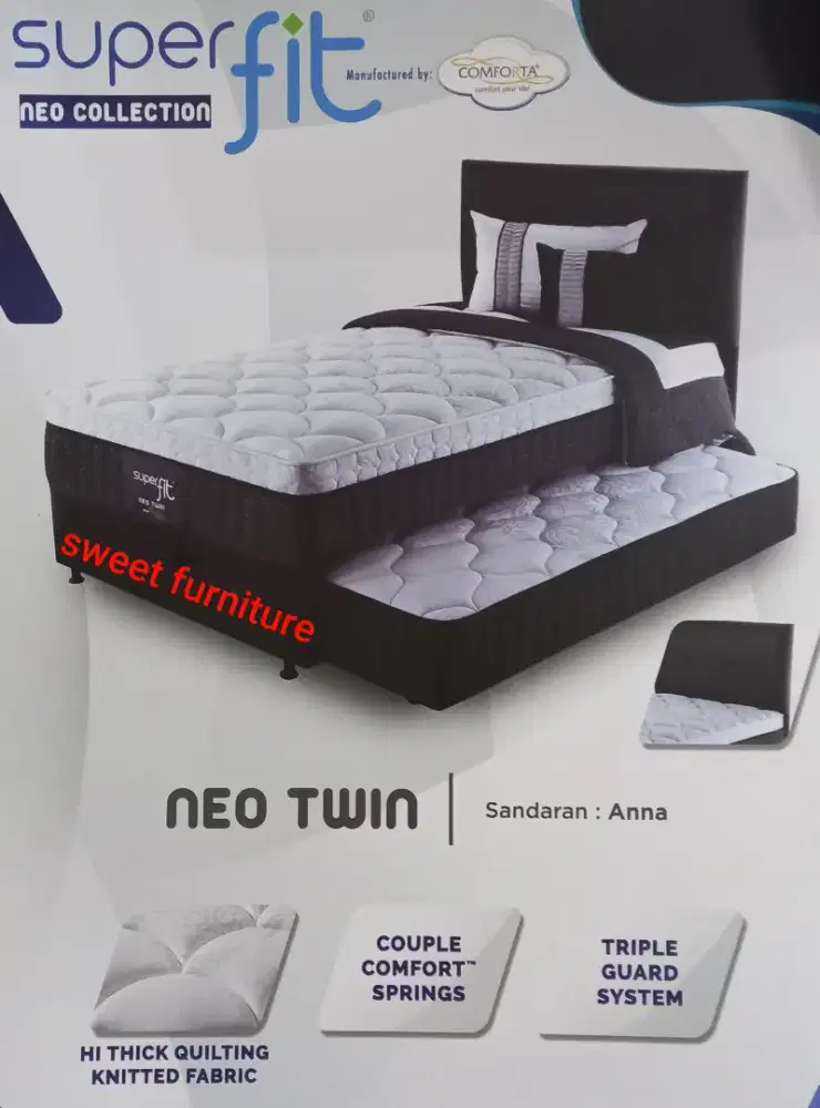 Bed sorong comforta superfit neo twin 3 kaki