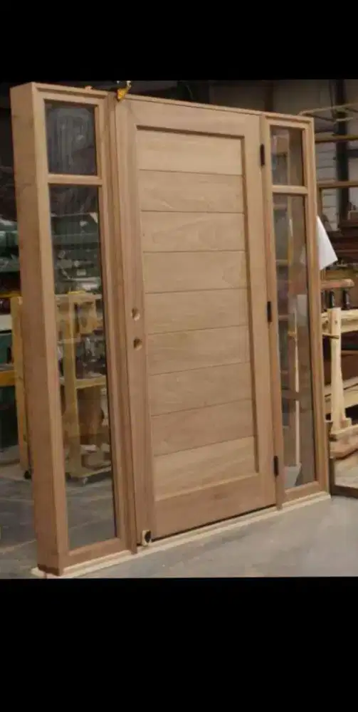 Pintu jendela kusen minimalis jati dan mahoni