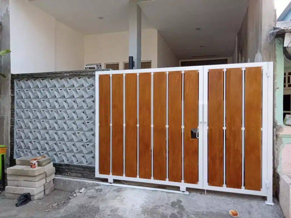 Pagar minimalis grc serat kayu