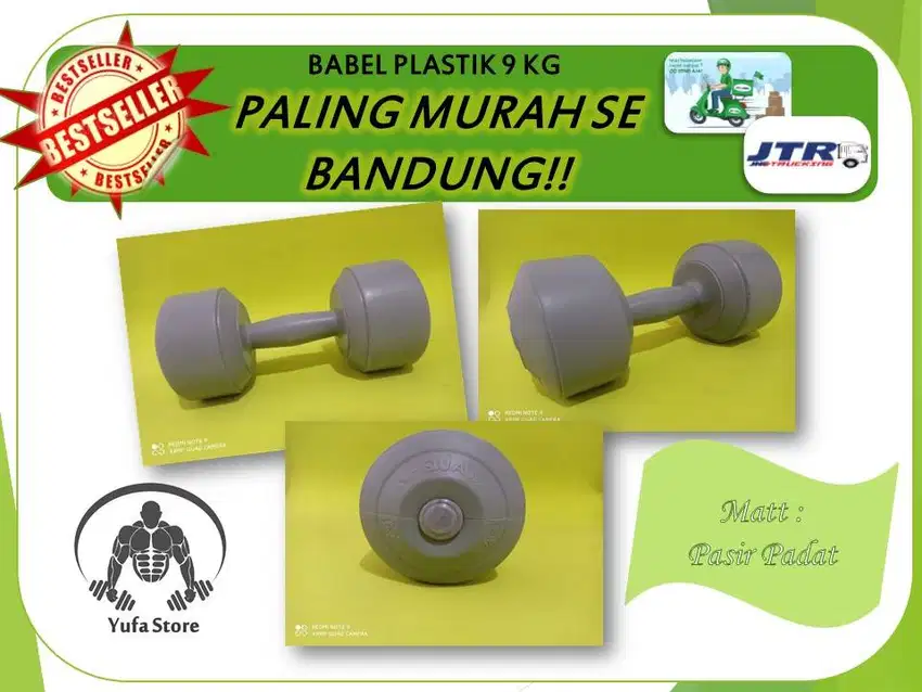 BARBEL DUMBELL PLASTIK 9 KG